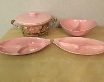 MidCentury Atomic Vernonware serving set dishes 1950s