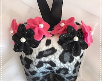Leopard Print Flower Tooth Fairy Pillow