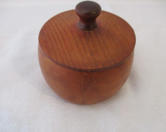 Vintage Round Wooden Trinket Box