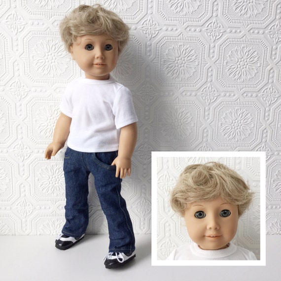Ag Boy Doll Blue Green Eyes With Beachy Blonde Hair Ag Boy Doll Blue Green Eyes With Beachy Blonde Hair One Of