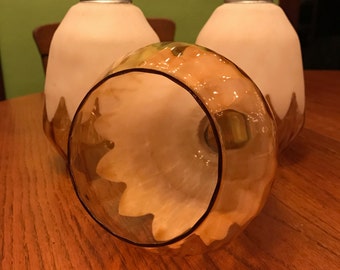 Glass Lamp shades with a screwtop, set of 3