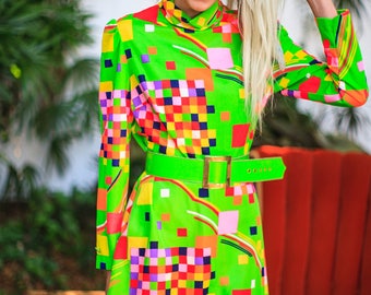 Bright and Bold 1960s Go-Go Dress