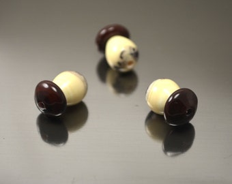 Mushroom beads, lampwork mushrooms, Glass mushrooms, Artisan lampwork beads, mini mushrooms, Lampwork glass beads, miniature mushrooms