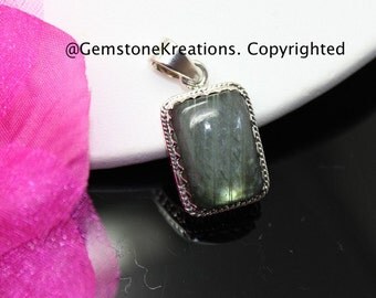 Labradorite Pendant, Sterling Silver Pendant, Gemstone Pendant