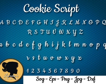 Cookie Script font svg - Cookie font silhouette - (zipped .eps .pdf .dxf .svg and .studio file) vector cutting files