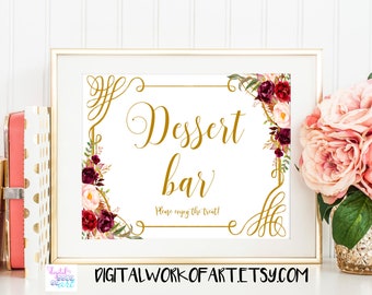 Dessert Bar Sign, Dessert Table Sign Printable,Dessert Table Decor, Wedding Dessert Table Print, Dessert Table Printable, Party Dessert, #LC