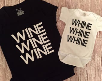 Wine, wine, wine. Whine, whine, whine shirt set