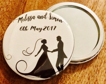 Wedding favour pocket mirror or bottle opener, Mirror, Wedding favour, Bottle opener, Bridesmaid gift, Groomsmen gift, Bottle opener