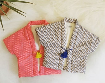 Baby Hanten,Kimono jacket, japanese vest, FRAISE