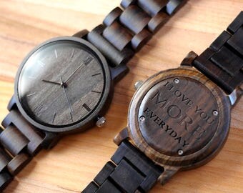 Sandal Wood Watch | Wooden Watch | Men's Wood Watch | Wooden Strap Watch | Vintage Men's Watch | Groomsmen Gift | Fiance Gift | Wood Box
