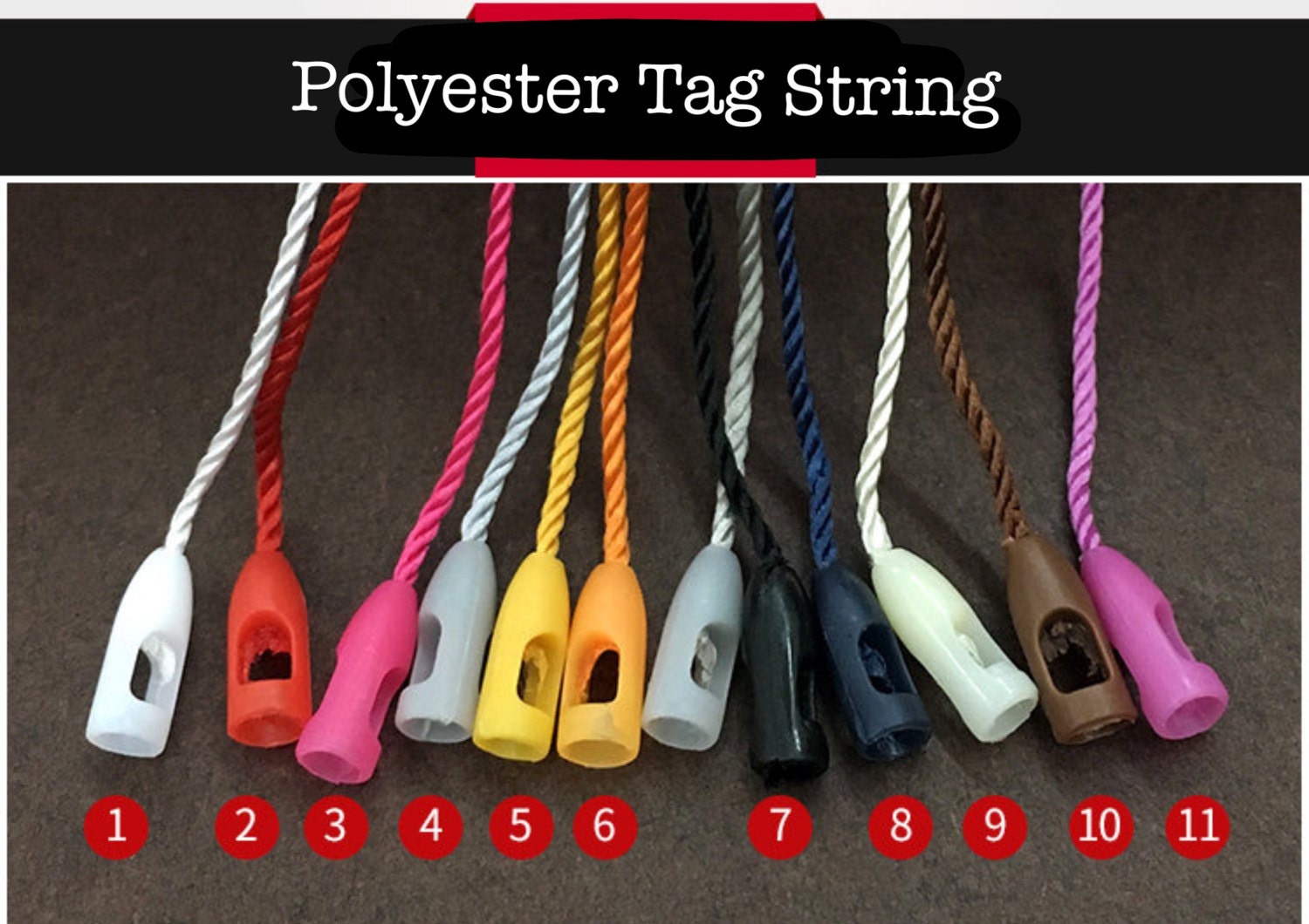 1000pcs Polyester Bullet Head Lock Hang Tag String Fasteners