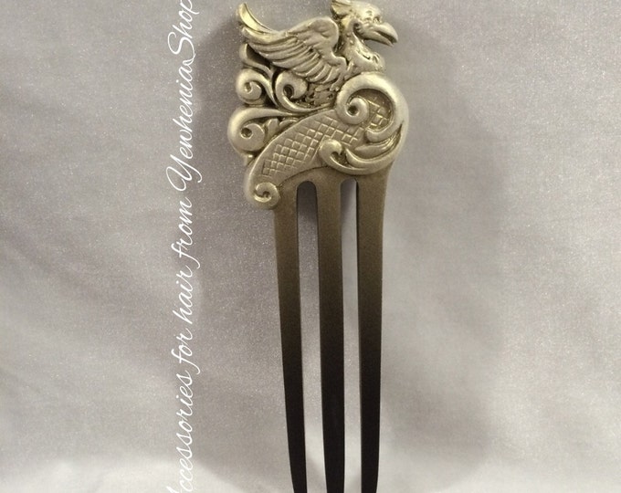 Hair accessories. Hair fork. Wooden hairpin. Wooden hair fork. Wood hair fork. Gift ideas. Gift for woman. Griffon
