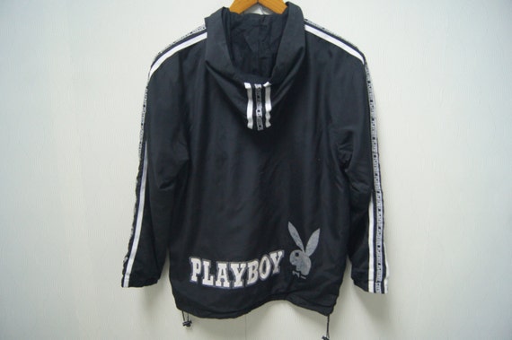 Vintage PLAYBOY BIG LOGO Zipper With Hoodie Jacket Windbreaker