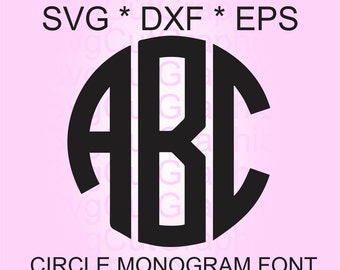 Circle Monogram SVG Font, Svg Files, Svg Monogram Font, SVG Cutting Fonts, Svg Files for Cricut, Cricut Svg Font, Silhouette Svg Font