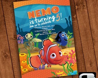 Finding Nemo Invitation - Finding Nemo Invite - Finding Nemo Invitation - Finding Nemo Birthday Party - Digital File Download