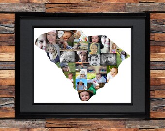 South Carolina Photo Collage - South Carolina SVG - South Carolina Map - South Carolina Art - South Carolina Gifts - Free Shipping!