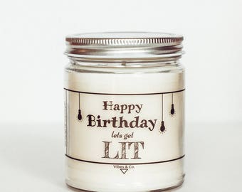 Scented Personalized Birthday Candle, Soy Candle, Birthday Greeting Candle, Jar Candle, Candle Handmade, Birthday Candle, Candle Gift