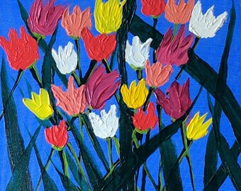 Original Acrylic painting on canvas - "tulips"