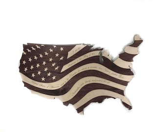American Flag - American Flag Wall Art - American Flag Decor - American Flag Wood - Pledge of Allegiance - Patriotic Wood Decor - US Flag