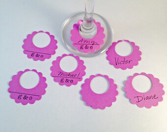 paper wine charms, wedding wine tags, wedding wine charms, monogrammed wine glass charms, custom wine charms, initial wine charms, DIY wine