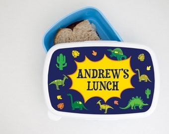 Personalised Adventurous Dinosaur Lunch Box - Brotdose - Children's Lunch Box - Back to school - Perfect Gift for Kids - Food Storage Box!
