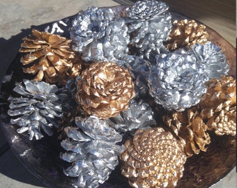 Gold/Silver Pine Cones for Decorating - Wedding - Christmas Decoration