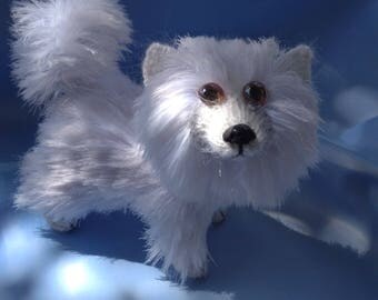 Dog white Stuffed animal Kids gift Waldorf toy Unique dog Toys Pretend play Amigurumi Dog plushie Knitted Toy Author Baby Shower Gift Dog