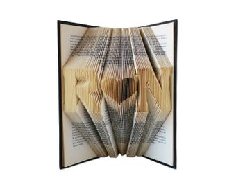 Folded Book Art - Anniversary Gift - 1st Wedding Anniversary -Gift for Him - Gift for Her - Wedding Present - Personalized Gift