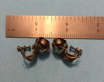 1930's Mexico sterling silver earrings