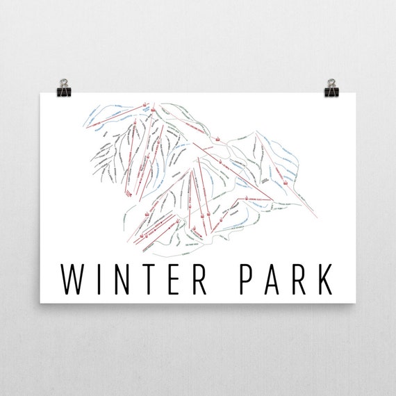 Winter Park Colorado Ski Map Art Winter Park CO Winter Park