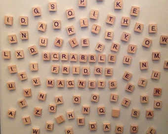 100 Piece Vintage Style Wooden Scrabble Alphabet Letter Tile Magnets