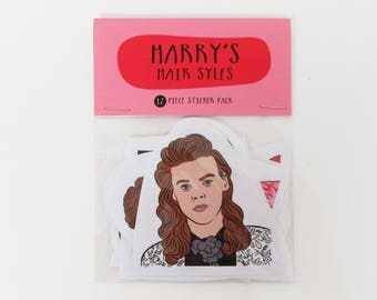HARRY STYLES, hair styles, 12 piece sticker set, Harry Styles sticker pack, Harry Styles sticker set, Harry styles stickers, one direction
