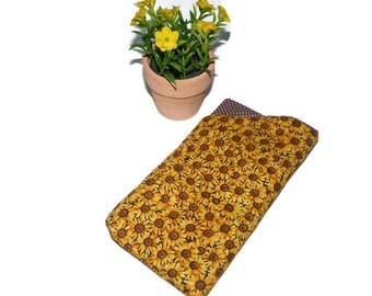 Sunglasses Case, Padded Glasses Case, Sunglasses Pouch, Reading Glasses Sleeve, Fabric Eyeglass case, Yellow flowers