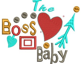 the boss baby embroidery design, size 5x4.30", red heart embroidery design