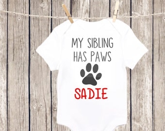 My Sibling Has Paws Baby Onesie, Dog Lovers
