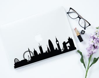 London Skyline Decal Laptop Decal For Macbook Air Pro London MacBook Cover Decal Removable Sticker Decal Laptop London Macbook Decal