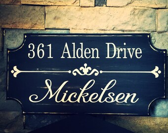 Double Sided Mailbox Sign. Name Sign. Address Sign. Address Plaque. Housewarming Gift. Personalized Address Sign. Routed Address Sign.