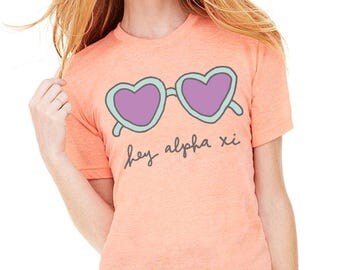 Hey There Sunglasses Greek Triblend Tee / Available for Alpha Xi Delta & Theta Phi Alpha