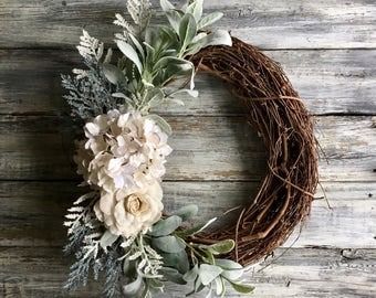 Farmhouse Wreath, Summer Wreath, Front Door Wreath, Farmhouse Decor, Wreath, Rustic Wreath, Spring Wreath, Farmhouse Wall Decor,SummerDecor