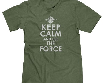 Keep Calm And Use The Force Yoda Star Wars Jedi Master Funny Parody T-shirt Tee