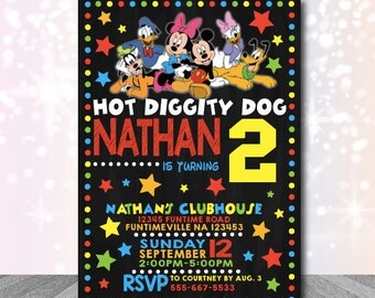Mickey Mouse Clubhouse Invitation Personalized Digital File 24hour Turn Around