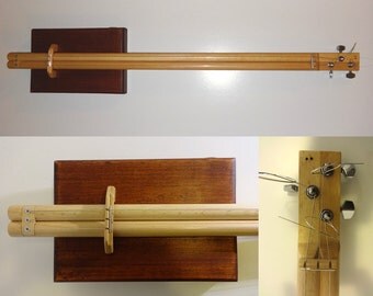 Cigar box guitar - modern design, 3 - string, fretless with pickup