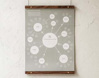 Cannabinoid Effects Infographic, Marijuana / Cannabis Medical Effects Chart Poster - Art Print