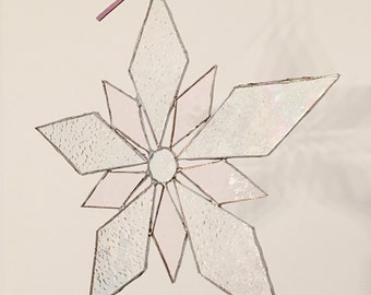 Suncatcher / stained glass / Eisblume / Sonnenfänger / irisierendes Glas