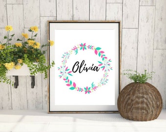 Olivia name art | Etsy