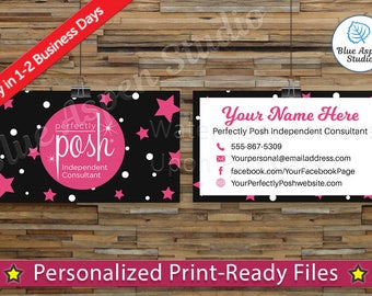 Perfectly Posh Business Cards Printable Digital Printed Personalized Custom Customized Consultant Cards PER-BC101