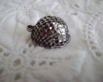 Vintage Military Helmet, Sterling Silver, Charm, Military Helmet, 4 grams 1960's
