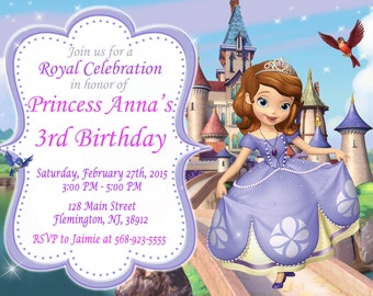 Sofia the First Invitation Birthday Party