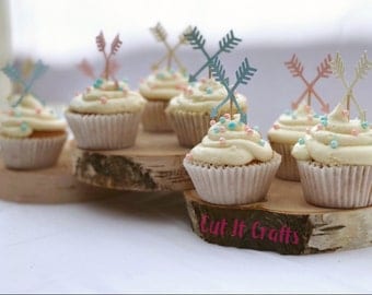 Boho theme cupcake toppers