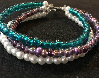 Triple Strand Multicolor Bracelet